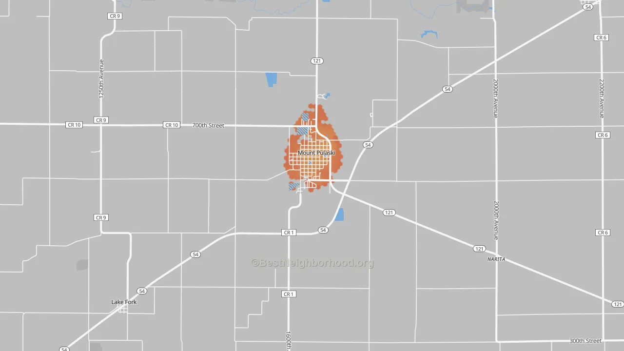 Bike Grade map of 62548, IL