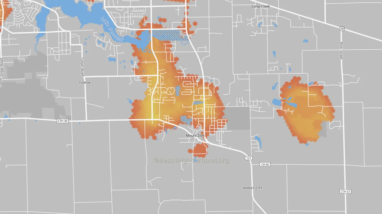 Bike Grade map of 62549, IL