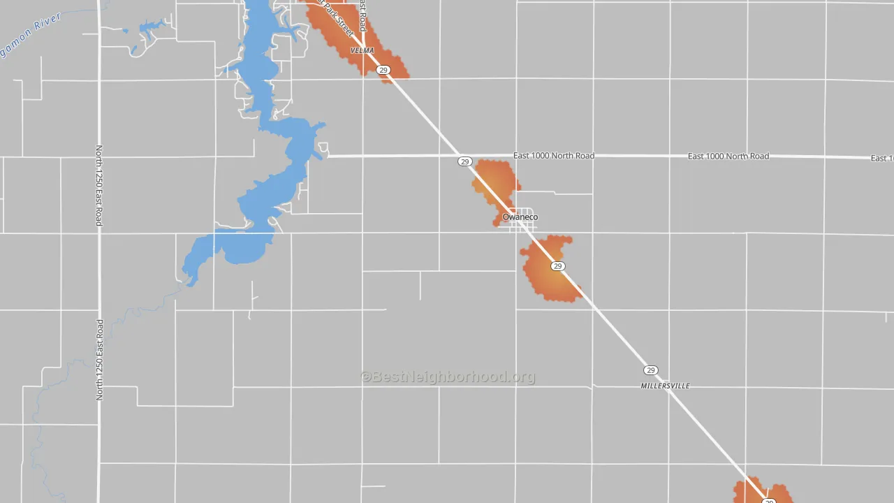 Bike Grade map of 62555, IL