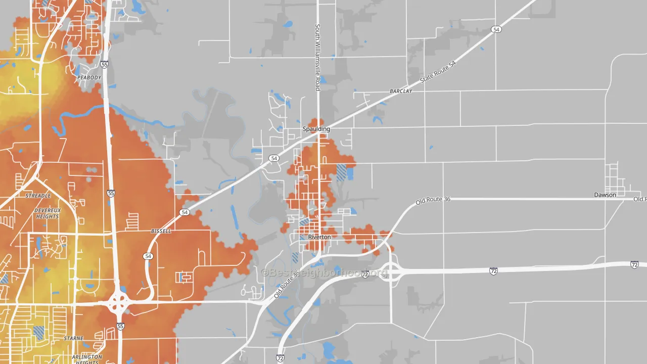 Bike Grade map of 62561, IL