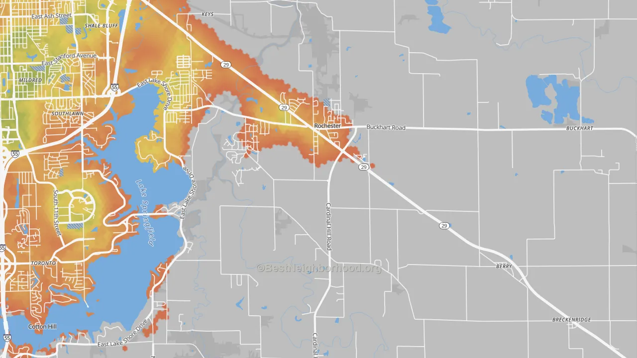 Bike Grade map of 62563, IL