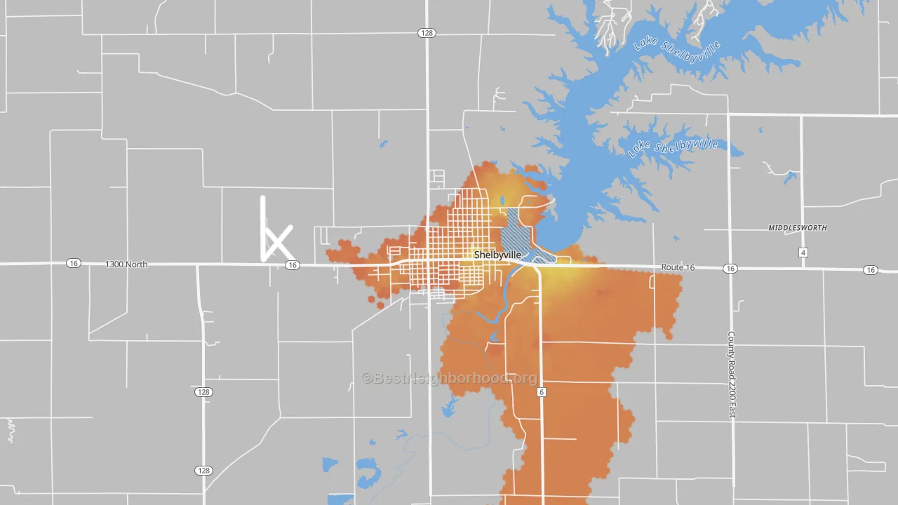 Bike Grade map of 62565, IL
