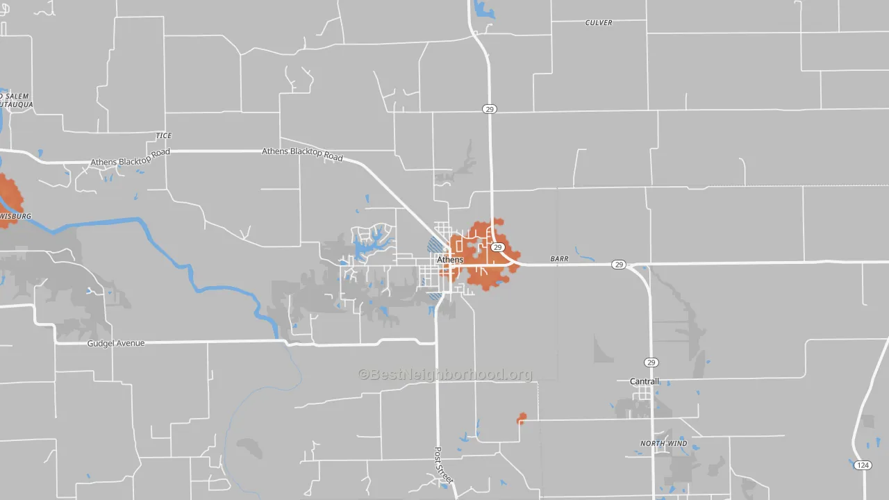Bike Grade map of 62613, IL