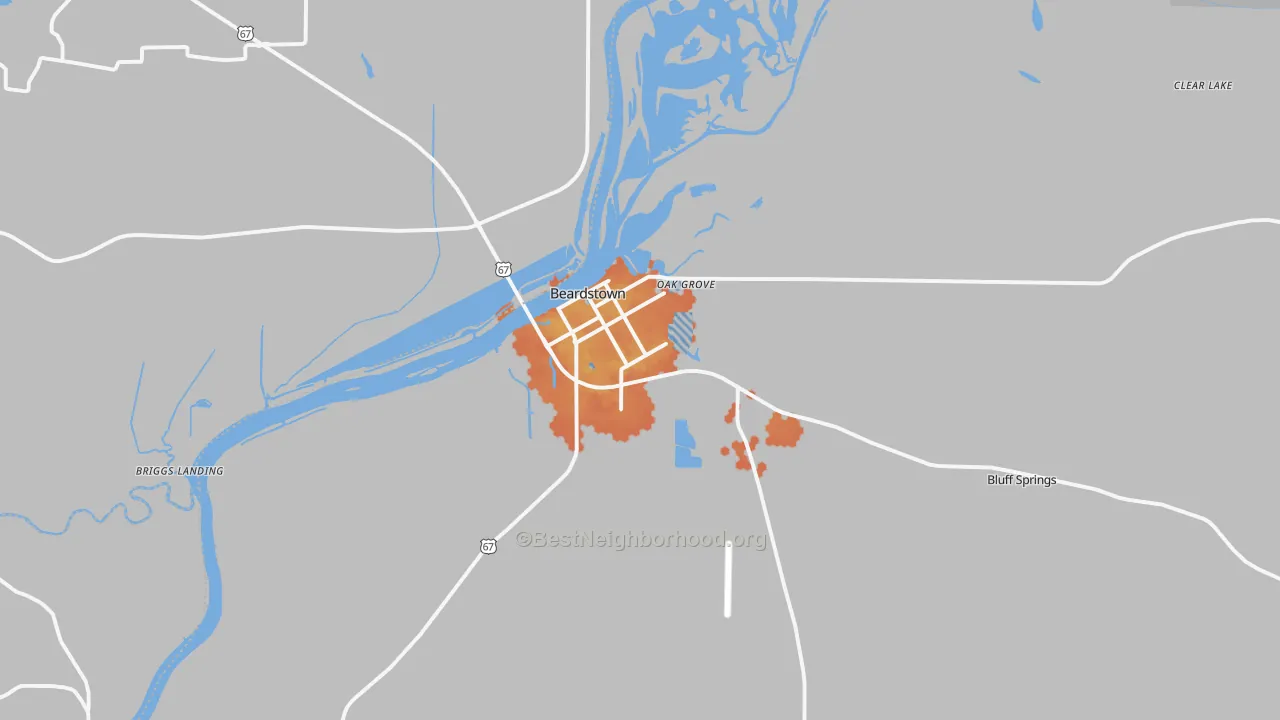 Bike Grade map of 62618, IL