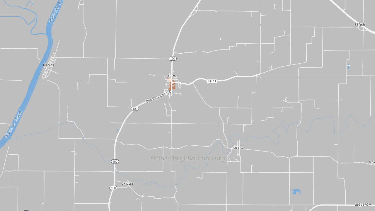 Bike Grade map of 62621, IL