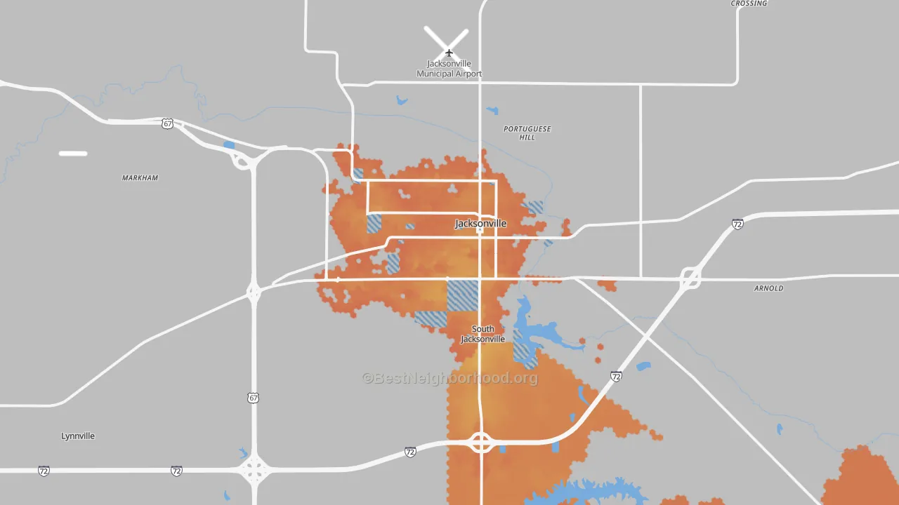Bike Grade map of 62650, IL