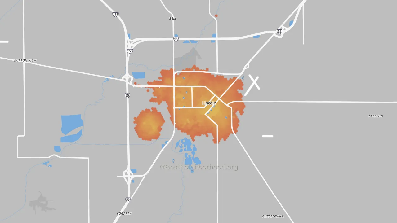Bike Grade map of 62656, IL