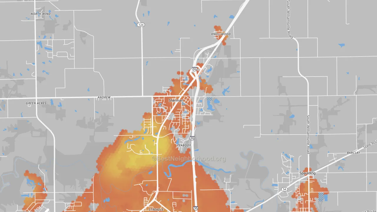 Bike Grade map of 62684, IL
