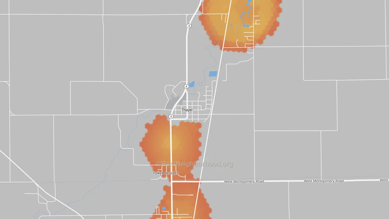 Bike Grade map of 62689, IL
