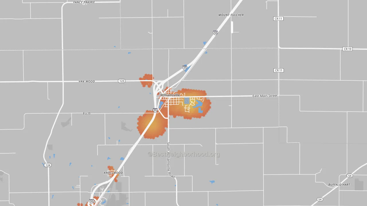 Bike Grade map of 62693, IL