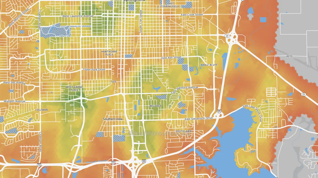 Bike Grade map of 62703, IL