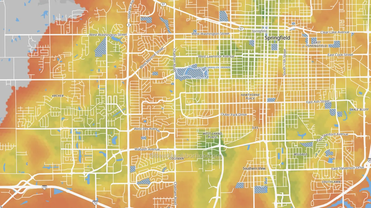 Bike Grade map of 62704, IL