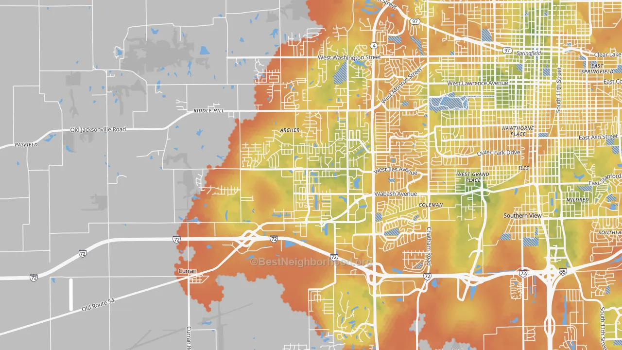 Bike Grade map of 62711, IL