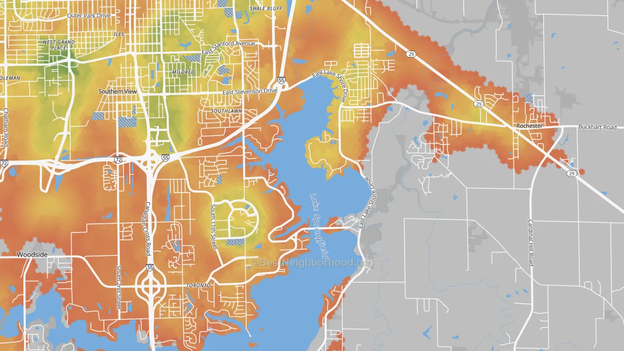 Bike Grade map of 62712, IL