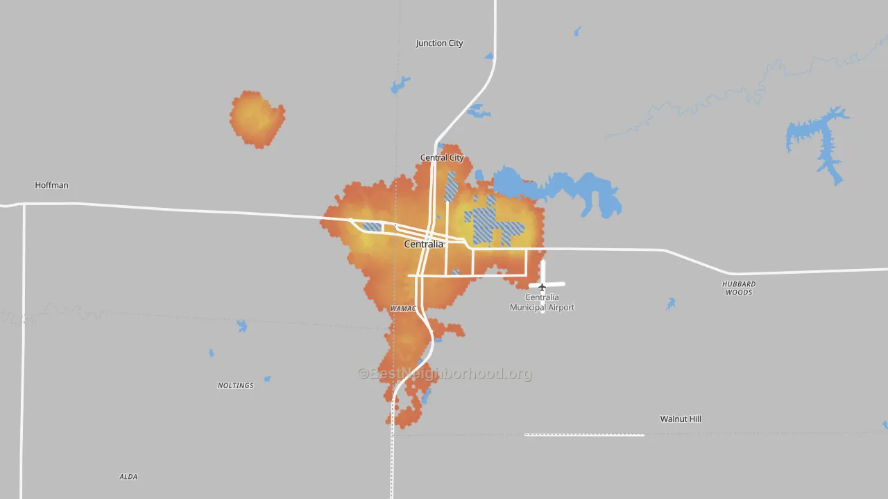 Bike Grade map of 62801, IL