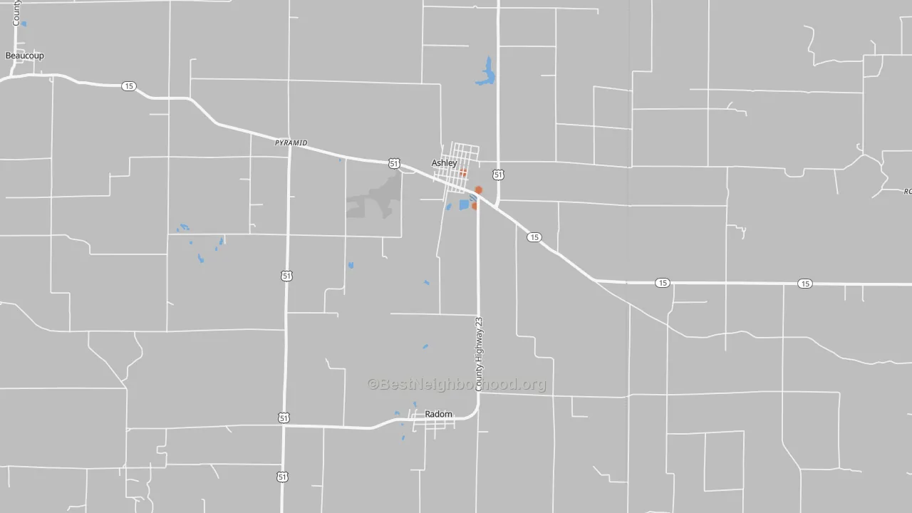 Bike Grade map of 62808, IL