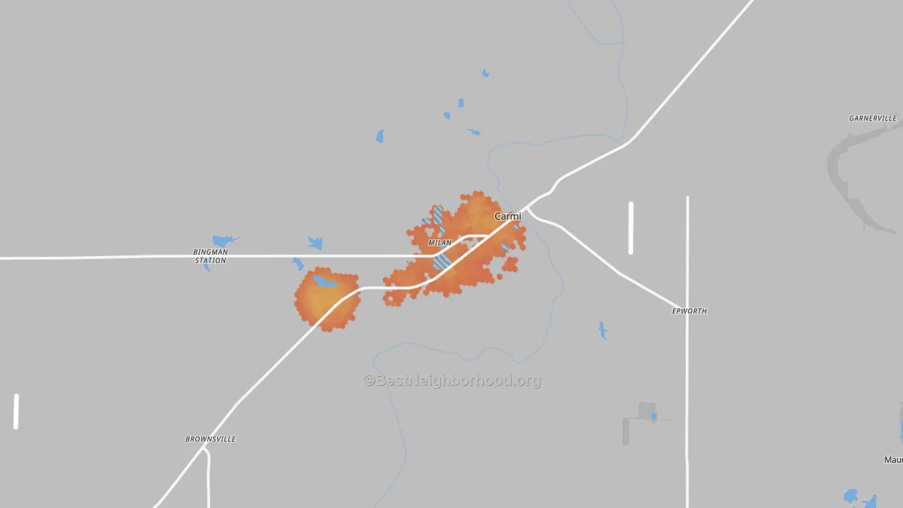 Bike Grade map of 62821, IL