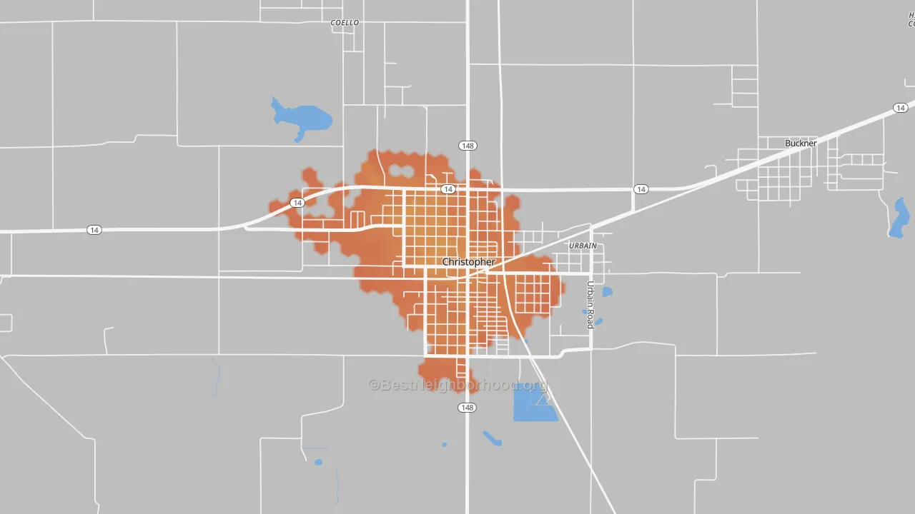 Bike Grade map of 62822, IL