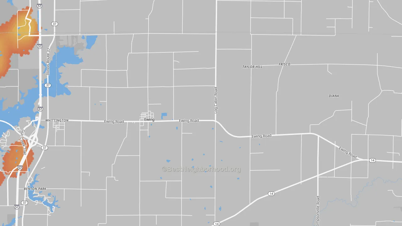 Bike Grade map of 62836, IL