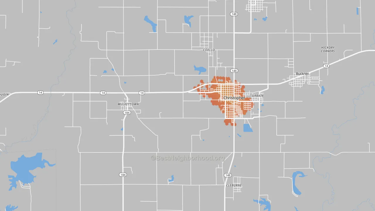 Bike Grade map of 62865, IL