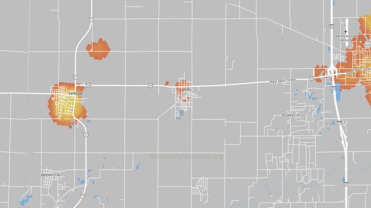 Bike Grade map of 62870, IL