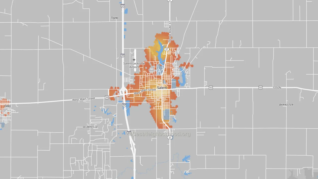 Bike Grade map of 62881, IL