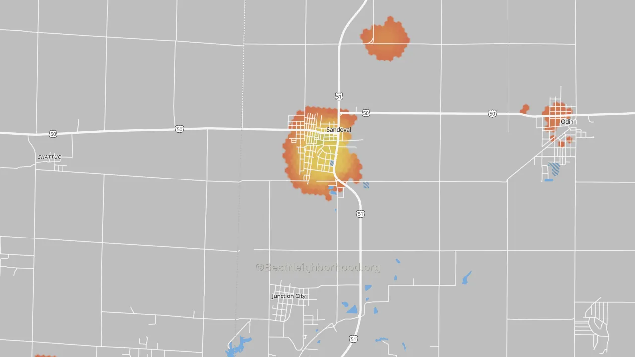 Bike Grade map of 62882, IL