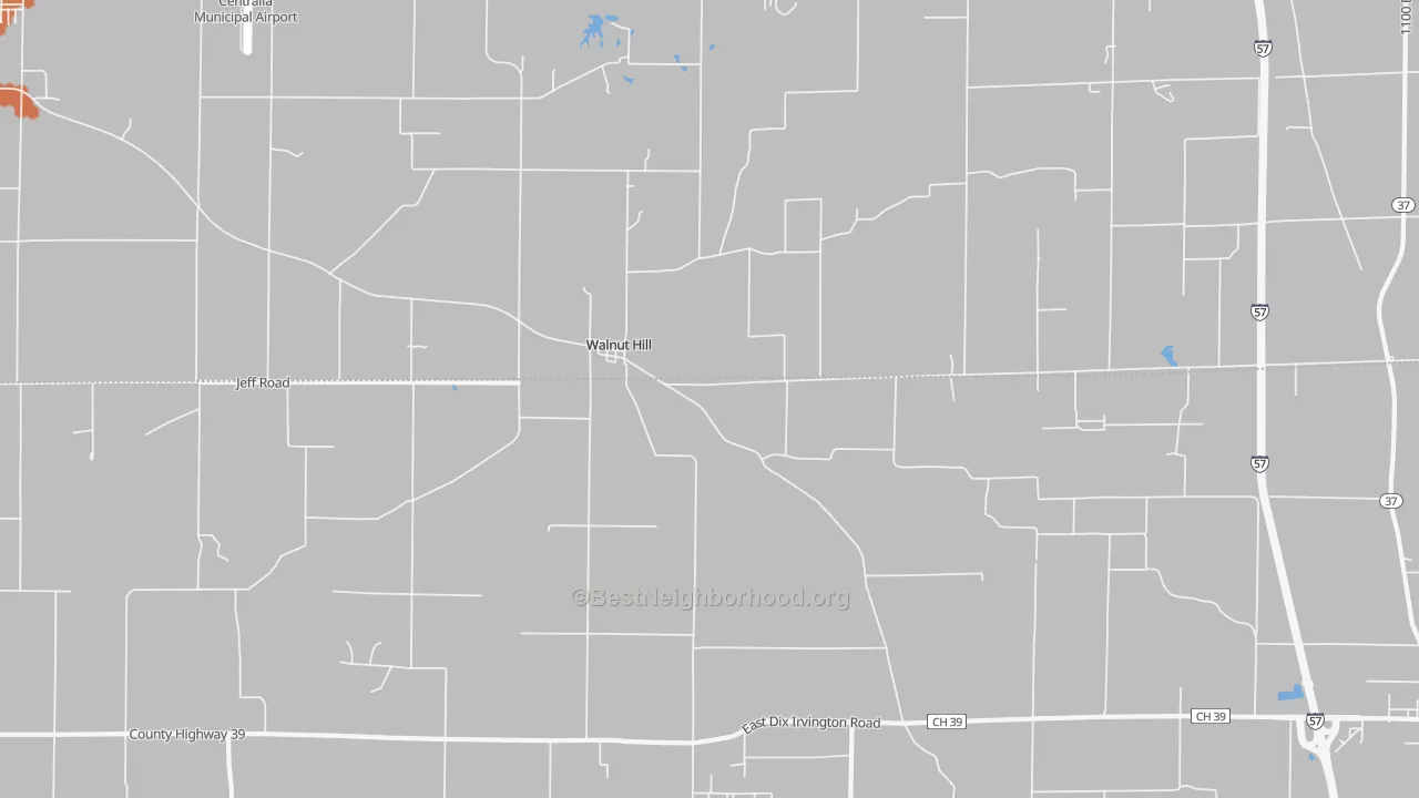 Bike Grade map of 62893, IL
