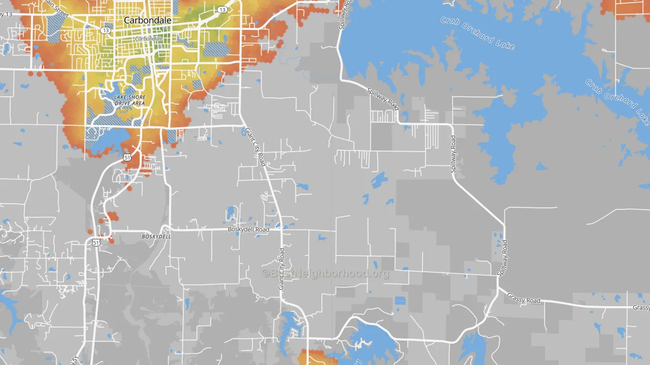 Bike Grade map of 62902, IL