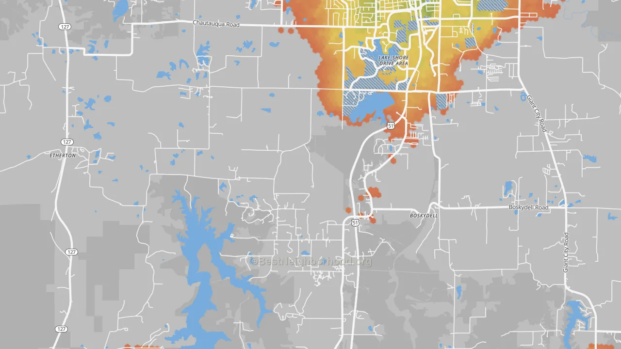 Bike Grade map of 62903, IL