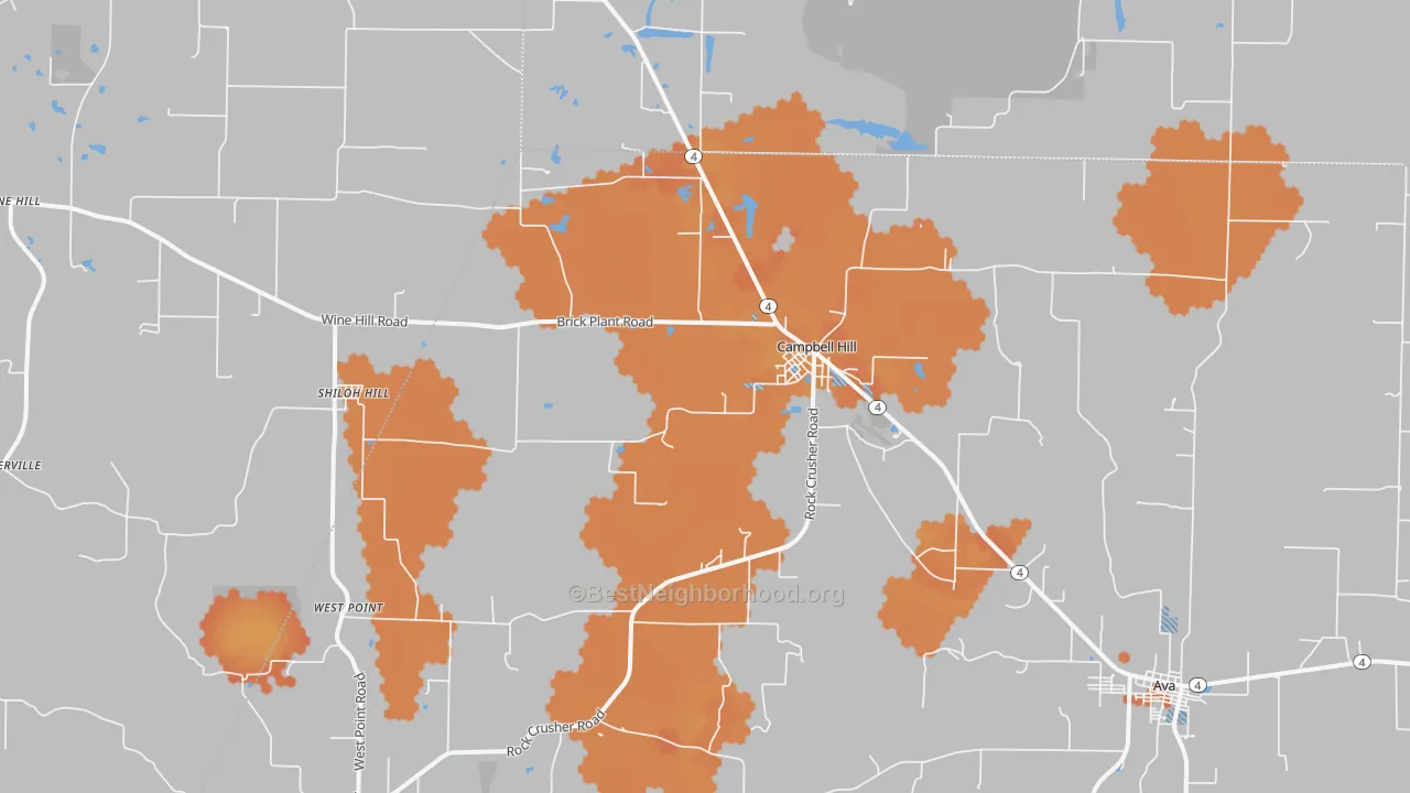 Bike Grade map of 62916, IL