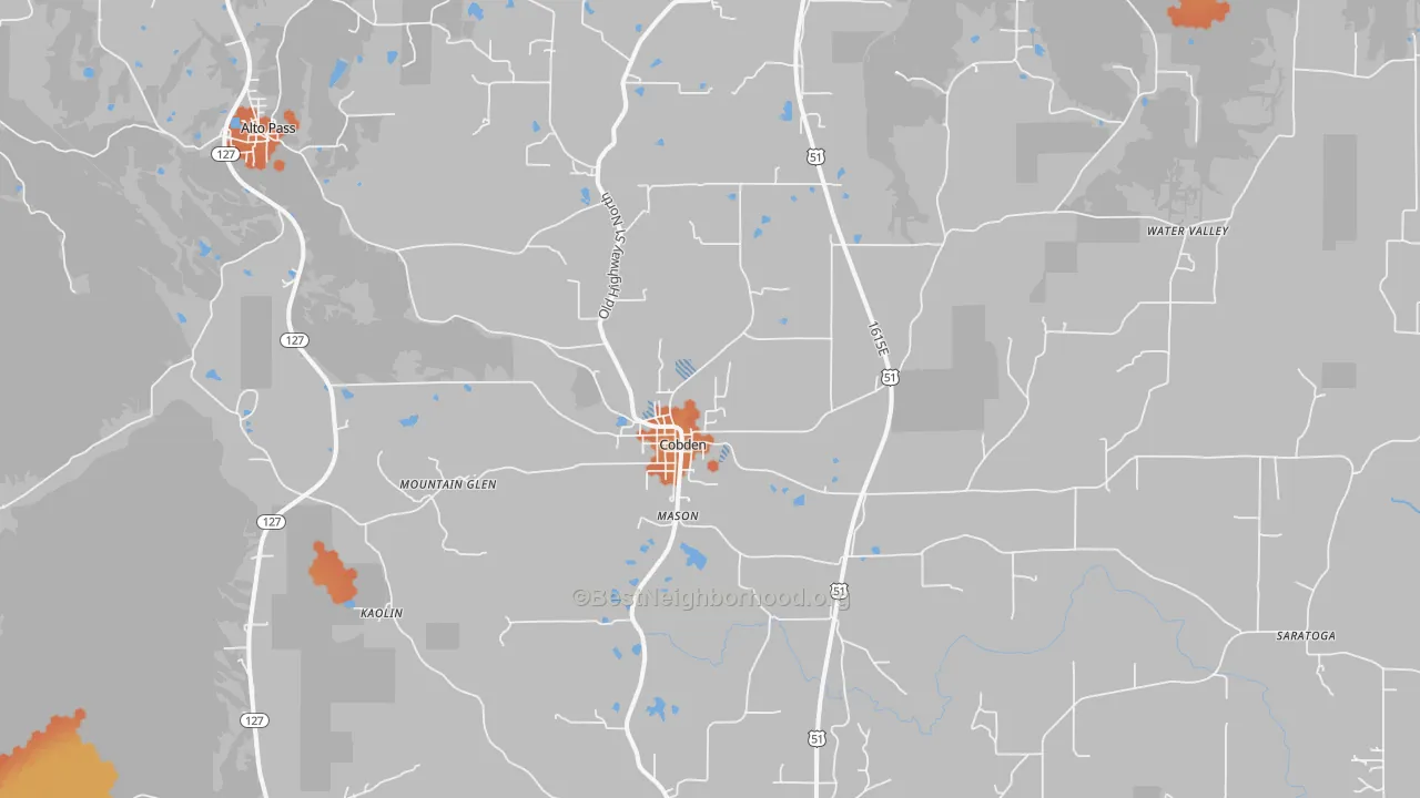 Bike Grade map of 62920, IL
