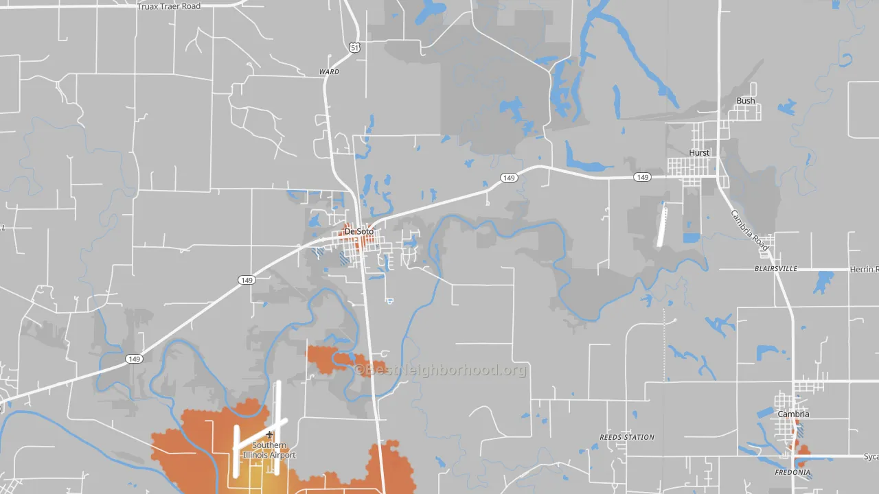 Bike Grade map of 62924, IL