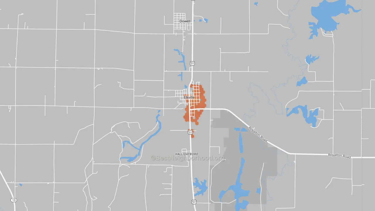 Bike Grade map of 62932, IL