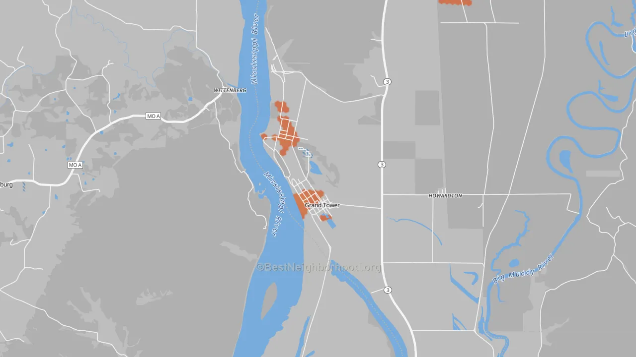 Bike Grade map of 62942, IL