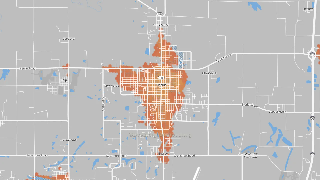 Bike Grade map of 62948, IL