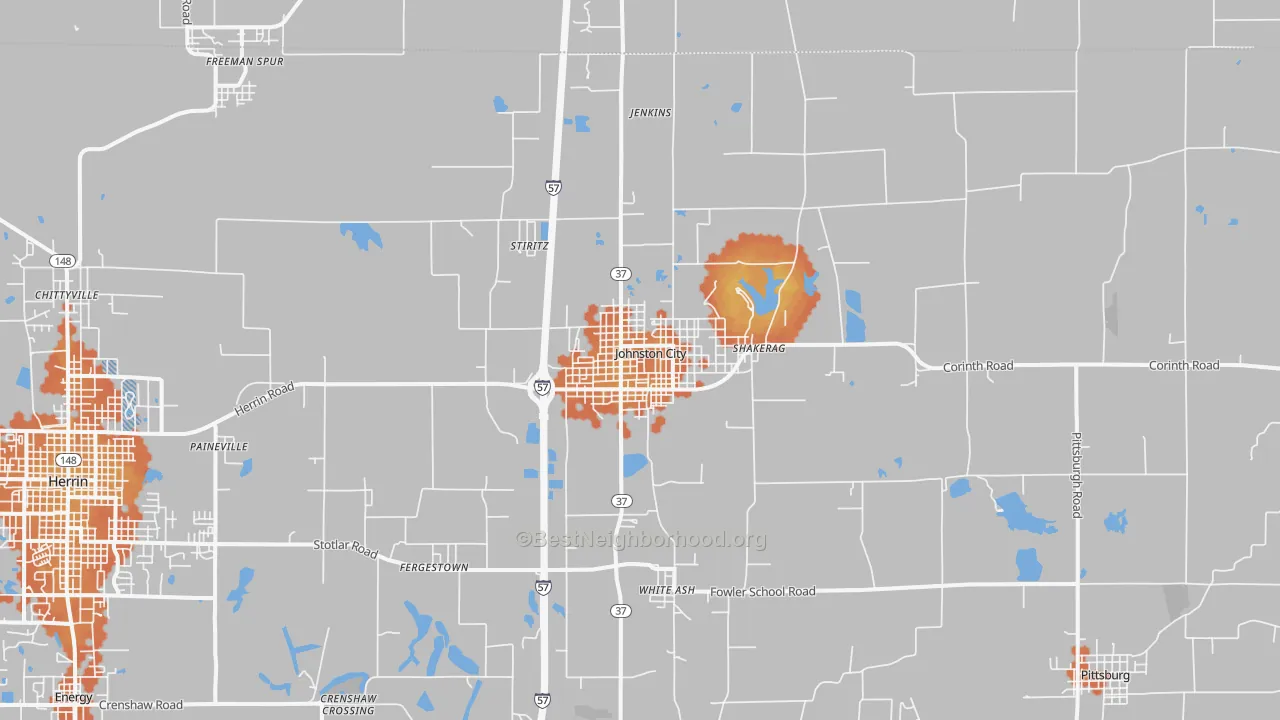 Bike Grade map of 62951, IL