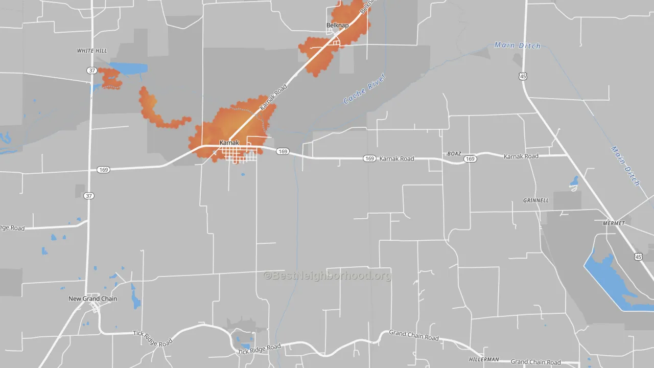 Bike Grade map of 62956, IL