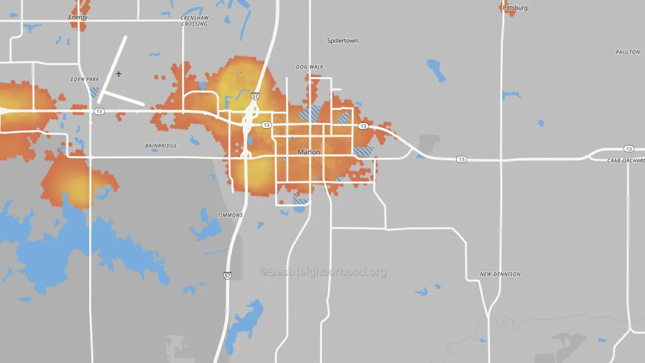 Bike Grade map of 62959, IL