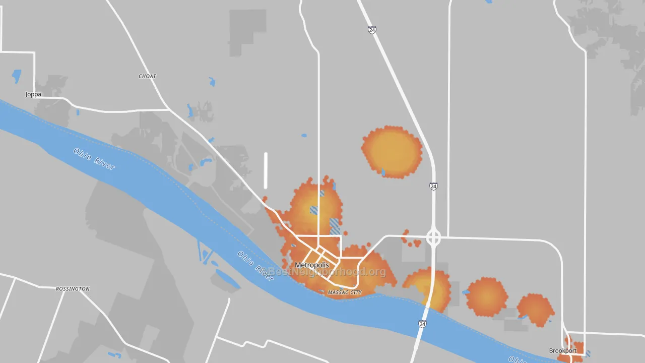 Bike Grade map of 62960, IL