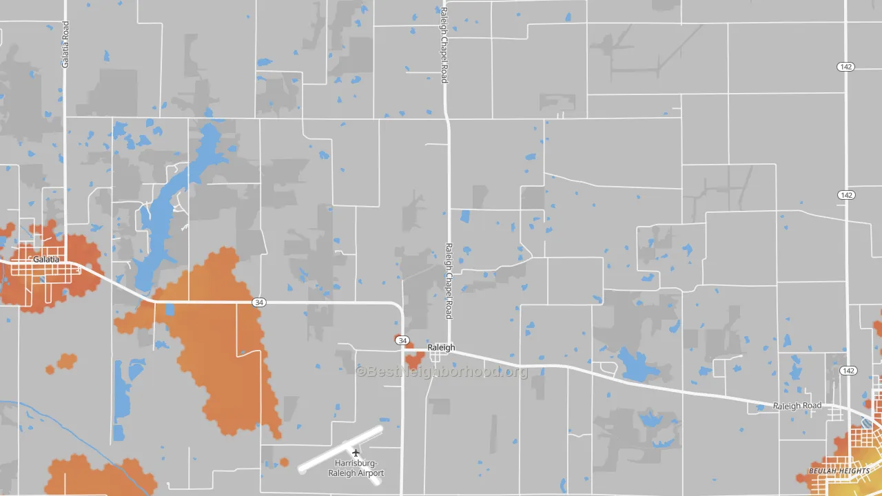 Bike Grade map of 62977, IL