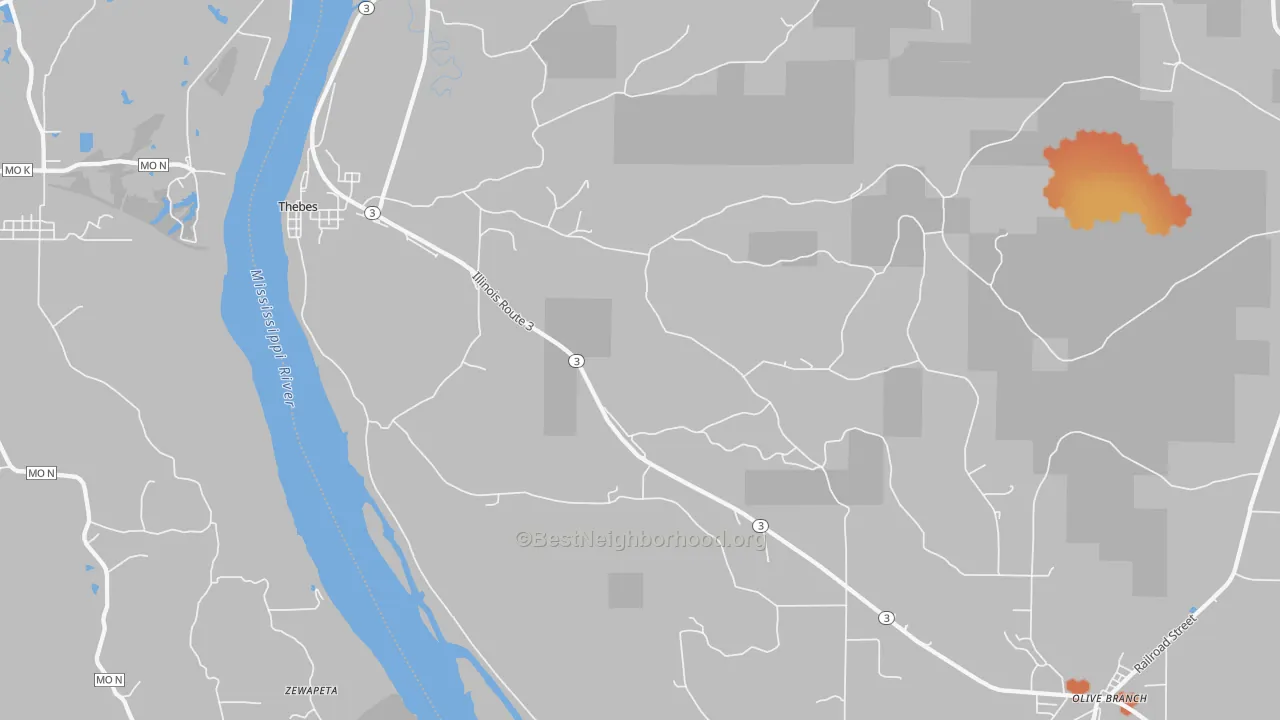 Bike Grade map of 62990, IL