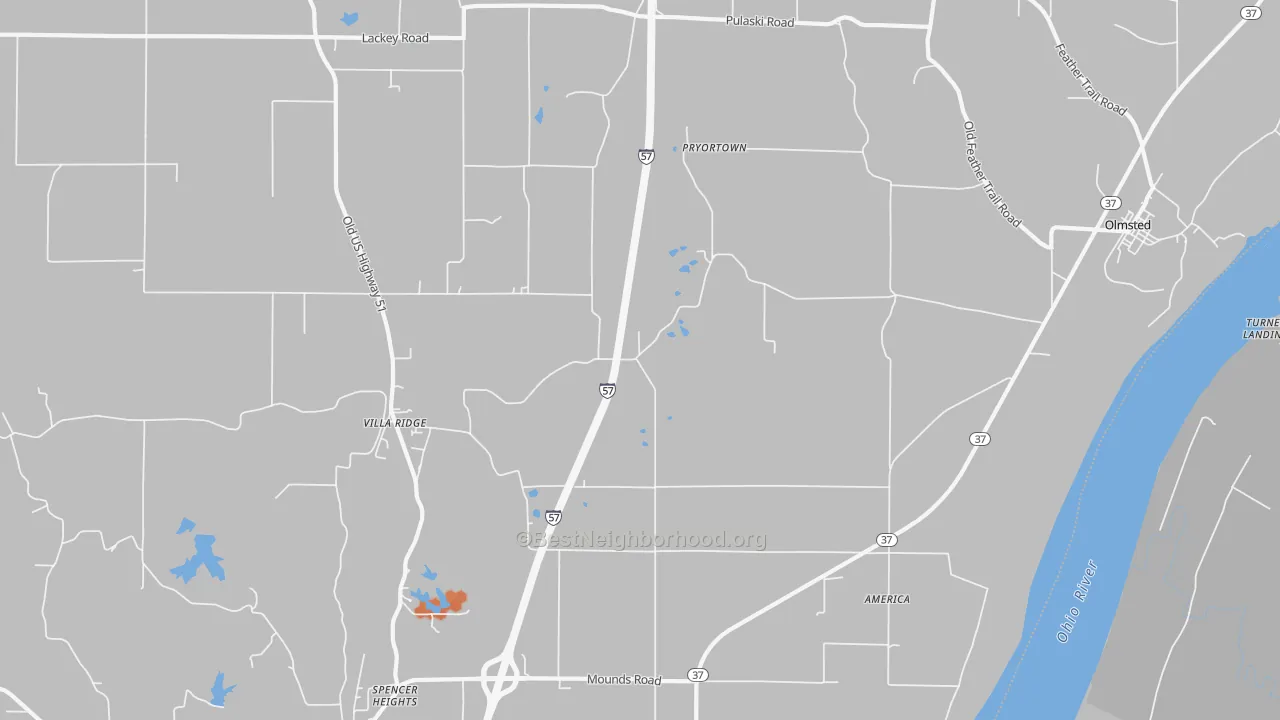 Bike Grade map of 62996, IL