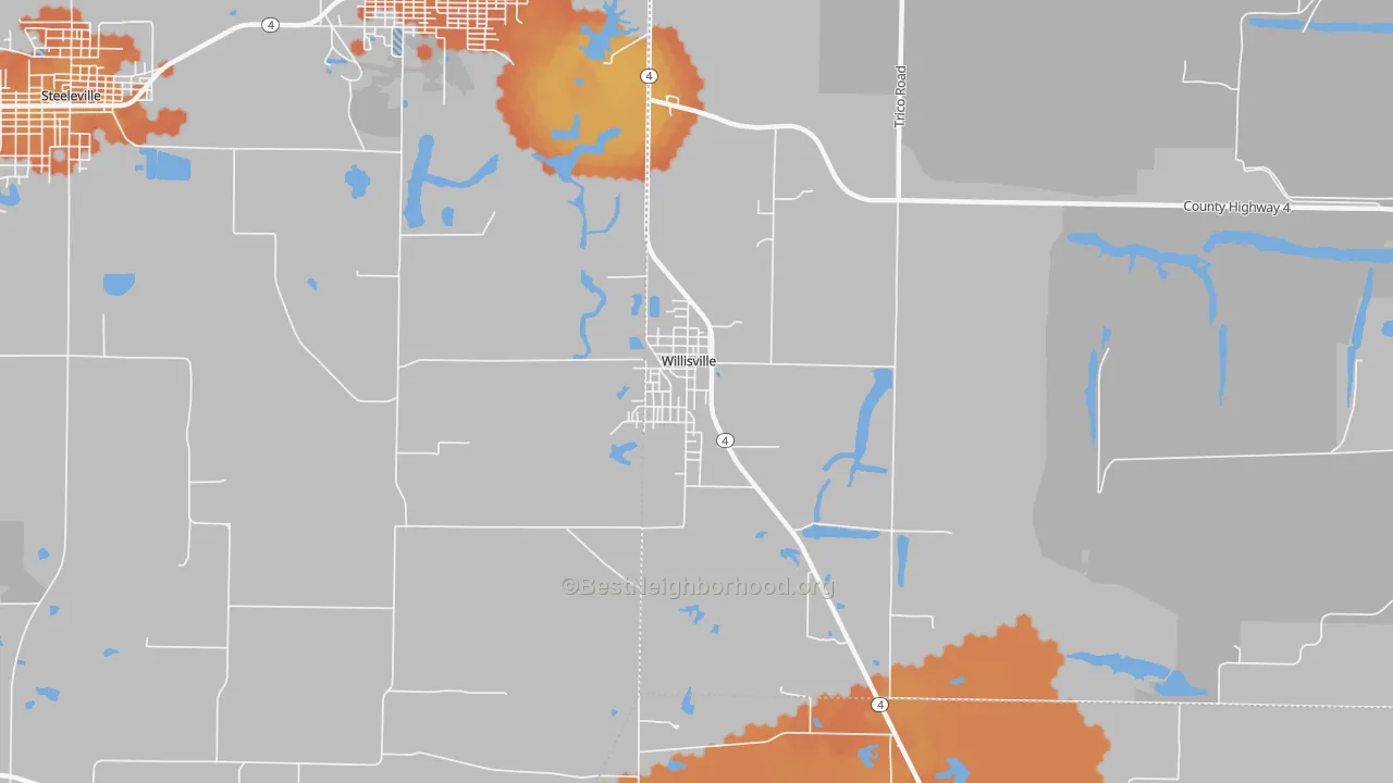 Bike Grade map of 62997, IL