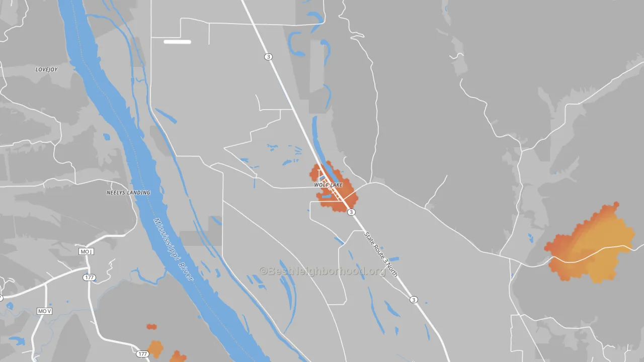 Bike Grade map of 62998, IL