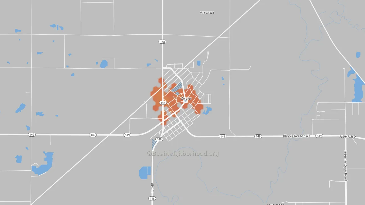 Bike Grade map of 62999, IL