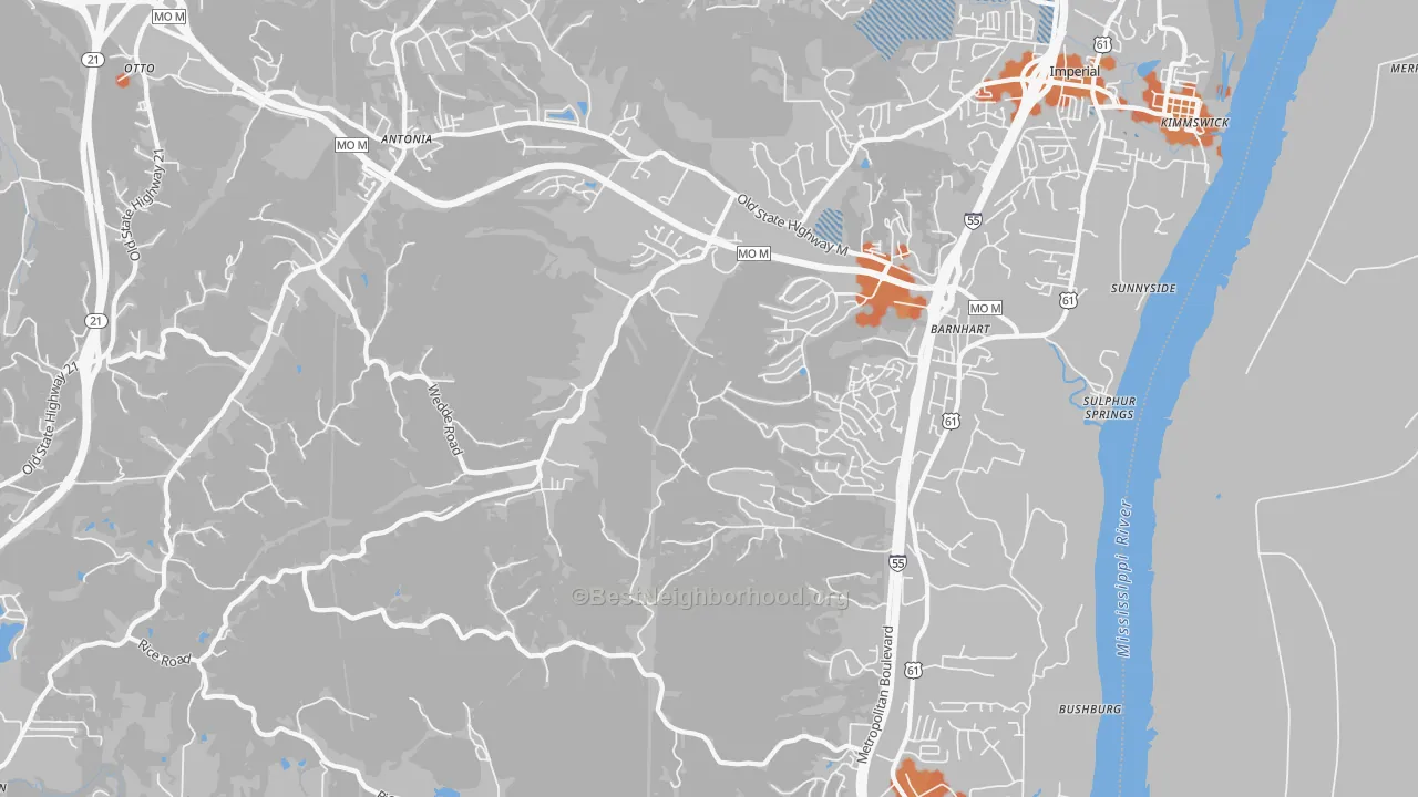 Bike Grade map of 63012, MO