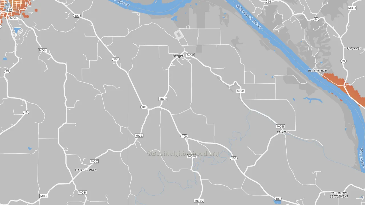 Bike Grade map of 63014, MO