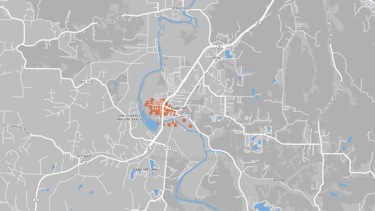 Bike Grade map of 63016, MO