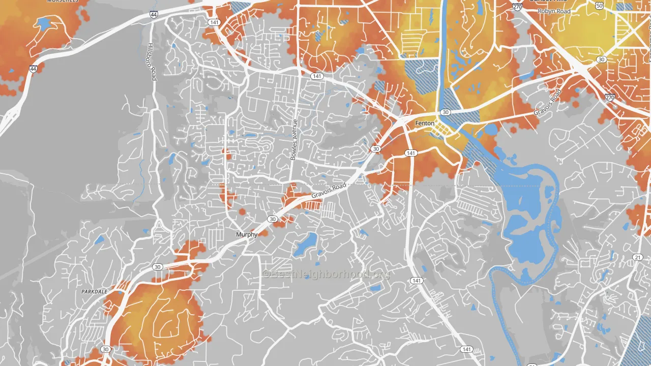 Bike Grade map of 63026, MO